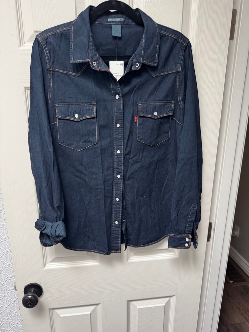 Women’s Levi's Dark Blue Denim Button-Down Shirt